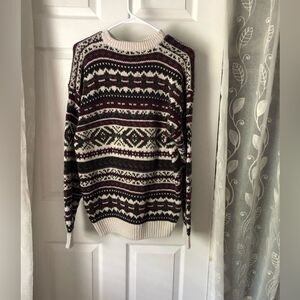 Vintage Stone Haven Knit Sweater 60% Hemp 40% cotton Men size L Fair Isle